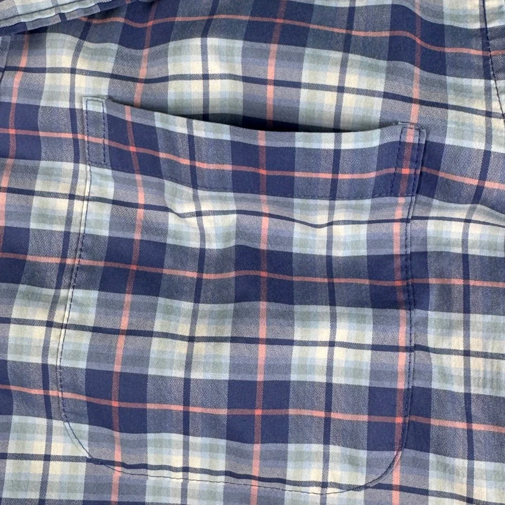 Vineyard Vines On-The-Go Performance Shirt Mens Small Blue Pink Plaid brrr S - Picture 3 of 10